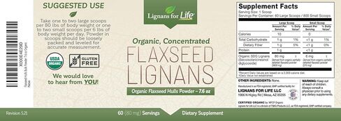 Lignans For Life Flaxseed Hulls Bulk Powder, 60 Servings - USDA Certified Organic Flaxseed in Kuwait