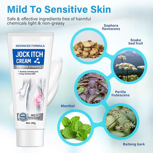iTecFreely Jock Itch Cream, Powerful & Fast Jock Itch Cream, Jock Itch Treatment Extra Strength for Men & Women, Tinea Corporis, Itch Cream- 60g in Kuwait