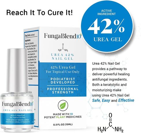 FungaBlend 10 - Urea 42% Nail Gel to Cure Fungus Faster - Delivers Antifungal Medication Directly to Fungus - Quick Results Topical Solution for Toe and Finger Nail Repair Treatment in Saudi Arabia