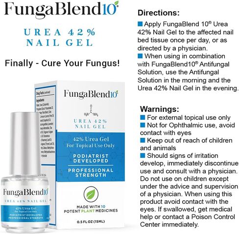 FungaBlend 10 - Urea 42% Nail Gel to Cure Fungus Faster - Delivers Antifungal Medication Directly to Fungus - Quick Results Topical Solution for Toe and Finger Nail Repair Treatment in Saudi Arabia