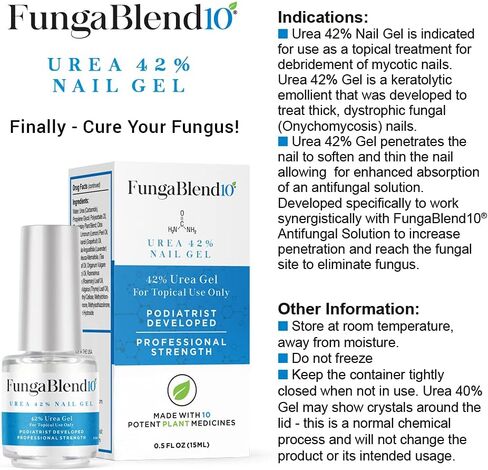 FungaBlend 10 - Urea 42% Nail Gel to Cure Fungus Faster - Delivers Antifungal Medication Directly to Fungus - Quick Results Topical Solution for Toe and Finger Nail Repair Treatment in Saudi Arabia