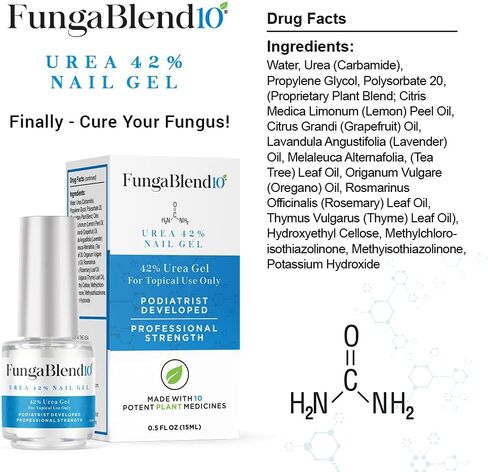 FungaBlend 10 - Urea 42% Nail Gel to Cure Fungus Faster - Delivers Antifungal Medication Directly to Fungus - Quick Results Topical Solution for Toe and Finger Nail Repair Treatment in Saudi Arabia