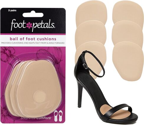 Foot Petals Women's Rounded 1 Pair, Black, One Size in Saudi Arabia