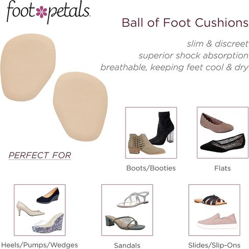 Foot Petals Women's Rounded 1 Pair, Black, One Size in Saudi Arabia