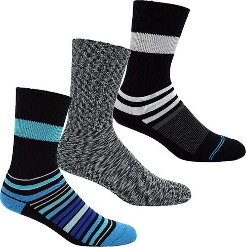 Dr. Segal’s Non Binding Socks - 3pk S/M - Blue Stripe, Black Stripe, Space Grey in Saudi Arabia