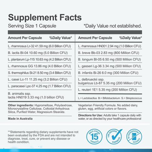 Life-Space Probiotic Supplements – Premium Broad Spectrum Probiotics for Women, Men and Adults – Shelf-Stable 32 Billion CFU & 15 Strains Probiotics – for Digestive and Immune Support – 30 Capsules in Kuwait