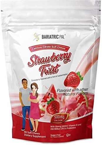BariatricPal Sugar-Free Calcium Citrate Soft Chews 500mg with Probiotics (90 Count) - Belgian Chocolate Caramel in Kuwait