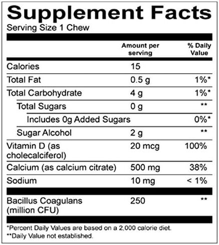 BariatricPal Sugar-Free Calcium Citrate Soft Chews 500mg with Probiotics (90 Count) - Belgian Chocolate Caramel in Kuwait