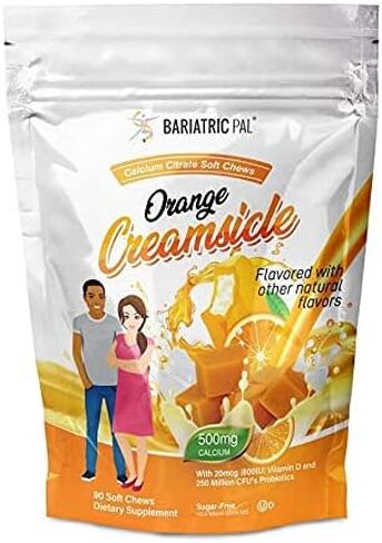 BariatricPal Sugar-Free Calcium Citrate Soft Chews 500mg with Probiotics (90 Count) - Belgian Chocolate Caramel in Kuwait