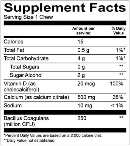 BariatricPal Sugar-Free Calcium Citrate Soft Chews 500mg with Probiotics (90 Count) - Belgian Chocolate Caramel in Kuwait