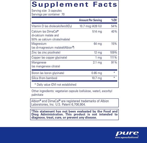 Pure Encapsulations OsteoBalance | Hypoallergenic Supplement to Promote Calcium Absorption and Enhance Healthy Bone Mineralization* | 210 Capsules in Saudi Arabia
