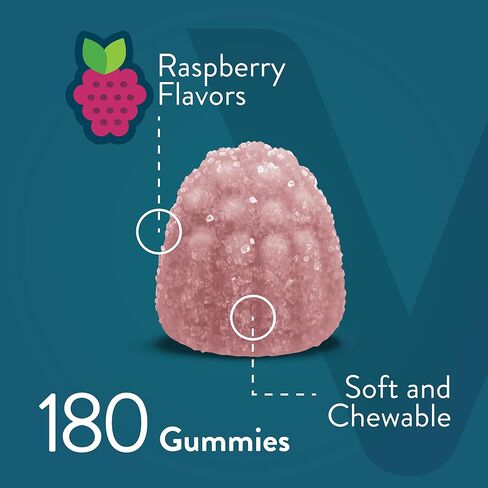 Calcium Magnesium Zinc Gummies with Vitamin D3 - Supports Bone Health, Nerve & Immune Function - Calcium Magnesium Zinc D3 Supplement for Adults & Teens - GMO Free - Chewable Raspberry Flavored Gummy in Kuwait