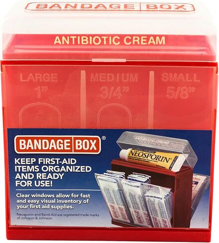 Bandage Box Container, Red with White Center in Saudi Arabia