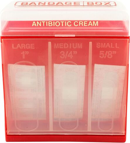 Bandage Box Container, Red with White Center in Saudi Arabia