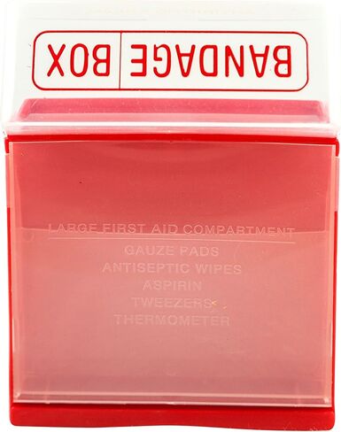 Bandage Box Container, Red with White Center in Saudi Arabia