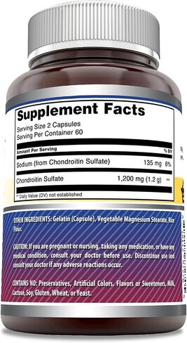 Amazing Formulas Chondroitin Sulfate 1200mg Per Serving 120 Capsules Supplement | Non-GMO | Gluten Free | Made in USA in Saudi Arabia