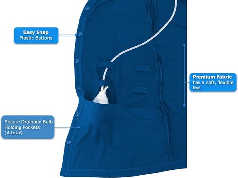 قميص RENOVA MEDICAL WEAR لاستئصال الثدي مع جيوب تصريف in Kuwait