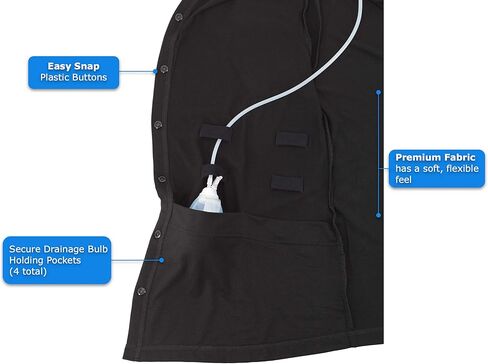 قميص RENOVA MEDICAL WEAR لاستئصال الثدي مع جيوب تصريف in Kuwait
