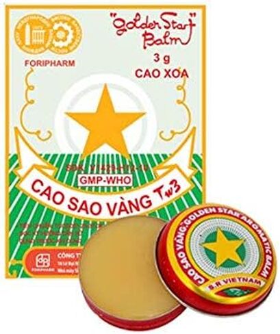 Cao Sao Vang 3 X New Golden Star Balm Vietnam 3g Each/9g Total (Natural) in Saudi Arabia