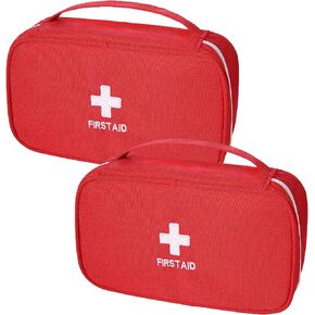 First Aid Bags Empty, Portable Travel Medicine Bag for Camping Hiking Vehicle Motorcycle, Empty First Aid Bag for Home Emergency (2 Packs Red) in Saudi Arabia