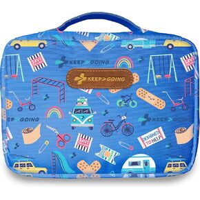 KeepGoing Large Home First Aid Kit for Kids – 270 Pc. First Aid Kit for Car, Home, Dorm, & Boat with Latex-Free Bandages – 10 x 7 x 3.5 in. Travel First Aid Kit (Boho)