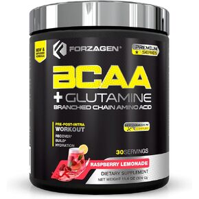Forzagen BCAAS Amino Acids Powder with Glutamine BCAA Powder, Branched Chain Amino Acids Supplements Powder, BCAA Lean Energy Pre Workout - Post Workout Muscle Recovery Powder, 30 Servings