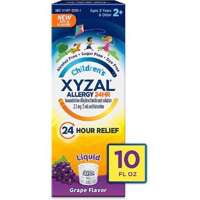Xyzal Children's Oral Solution 24-Hour Allergy Relief for Kids, Grape, 10 Fl. oz. (Alcohol-Free, Sugar-Free & Dye-Free) in Saudi Arabia