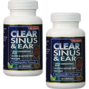 عبوتان من المنتجات الشفافة لتنظيف الجيوب الأنفية والأذن - المعالجة المثلية - خالية من الغلوتين - 60 كبسولة نباتية in Kuwait