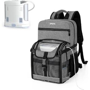 CURMIO Travel Backpack Compatible with Inogen, OxyGo and Caire Units, Portable Oxygen Concentrator Bag with Storage Compartment, Black (Bag Only, Patent Pending)