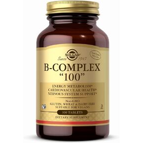 Solgar B-Complex "100" - 50 Vegetable Capsules - Energy Metabolism, Cardiovascular Health, Nervous System Support - Non-GMO, Vegan, Gluten Free - 50 Servings in Saudi Arabia
