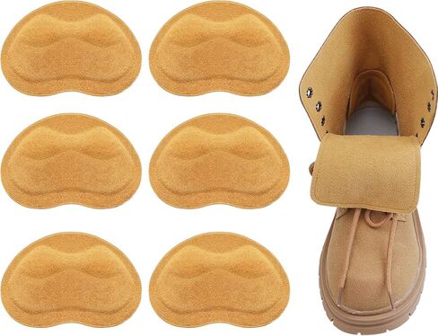 بطانات كعب جلدية للاحذية، حشوات كعب للنساء والرجال للاحذية الفضفاضة، وسادات كعب تمنع انزلاق الكعب والتقرح، تحسين ملاءمة وراحة الحذاء، (3 ازواج؛ كاكي) in Kuwait
