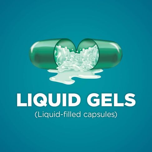Amazon Basic Care Ibuprofen Liquid Gels 200 mg, Pain Reliever/Fever Reducer Liquid Filled Capsules, For Headache, Toothache, Backache, Menstrual Cramps and More, 160 Count in Saudi Arabia