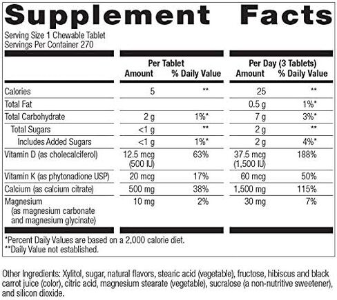 Bariatric Advantage Calcium Citrate Chewable 500 mg - for Bariatric Surgery Patients - High-Potency, Easy-Digest Tablets - Calcium Citrate - Bone Strength Supplements* - 90 Count - Chocolate in Kuwait