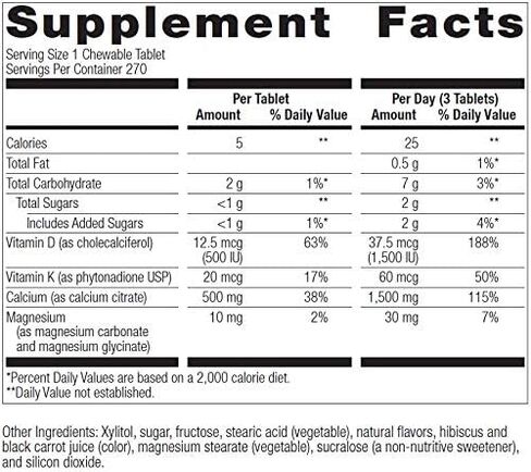 Bariatric Advantage Calcium Citrate Chewable 500 mg - for Bariatric Surgery Patients - High-Potency, Easy-Digest Tablets - Calcium Citrate - Bone Strength Supplements* - 90 Count - Chocolate in Kuwait