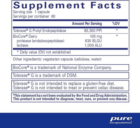 Pure Encapsulations Gluten/Dairy Digest | Unique Mix of Enzymes to Support Healthy Gluten and Dairy Digestion* | 60 Capsules in Saudi Arabia