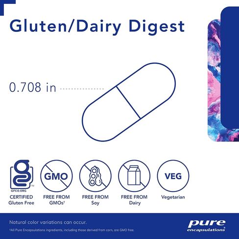 Pure Encapsulations Gluten/Dairy Digest | Unique Mix of Enzymes to Support Healthy Gluten and Dairy Digestion* | 60 Capsules in Saudi Arabia