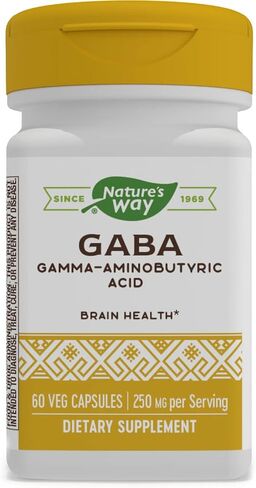 Nature's Way GABA Gamma-Aminobutyric Acid، يدعم صحة الدماغ*، 60 كبسولة in Saudi Arabia