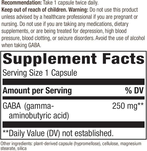 Nature's Way GABA Gamma-Aminobutyric Acid، يدعم صحة الدماغ*، 60 كبسولة in Saudi Arabia