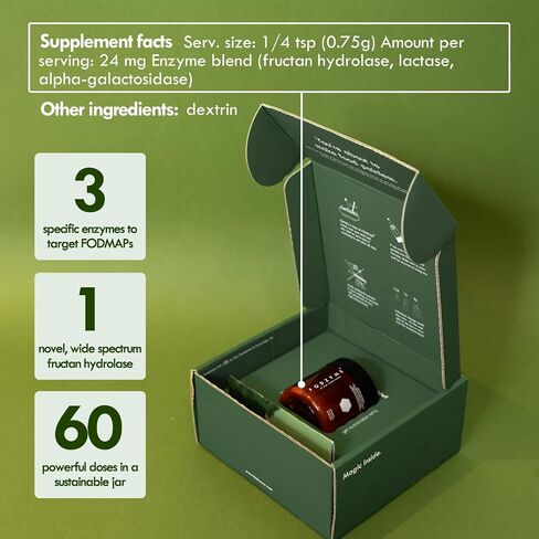 FODZYME من Kiwi Biosciences - إنزيمات هضمية جديدة تعمل على تفكيك FODMAPs Fructan (مثل Inulin، FOS)، وGalacto-Oligosaccharides أو GOS، واللاكتوز - مجموعة 5 جرعات للمبتدئين in Kuwait