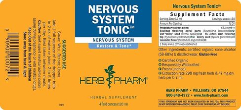 Herb Pharm Nervous System Tonic, Liquid Herbal Formula to Strengthen and Calm The Nervous System, 2 Fl Oz in Saudi Arabia