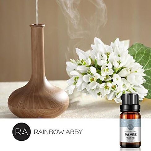 مجموعة زيوت الورد والياسمين العطرية العلاجية 100% زيوت عضوية نقية للناشر والتدليك والبشرة - 2 × 10 مل¡ in Kuwait