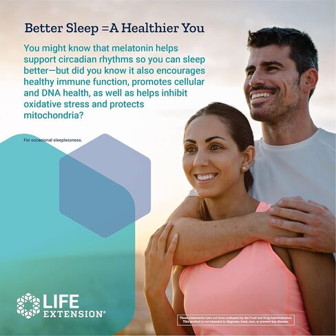 Life Extension Melatonin 6 Hour Timed Release 3 mg - For Circadian Rhythm & Immune Function, Cellular and DNA Health - Sleep Supplement - Non-GMO, Gluten-Free - Vegetarian Tablets, 60 Count in Saudi Arabia