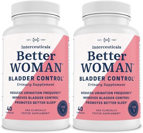 مكمل التحكم في المثانة من BetterWOMAN للنساء - يساعد على تقليل رحلات الحمام - النوم بشكل أفضل في الليل - تقليل الإلحاح والتسرب العرضي * - مستحضرات التدخل (زجاجة واحدة) in Kuwait
