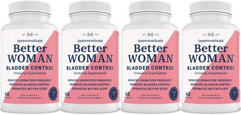 مكمل التحكم في المثانة من BetterWOMAN للنساء - يساعد على تقليل رحلات الحمام - النوم بشكل أفضل في الليل - تقليل الإلحاح والتسرب العرضي * - مستحضرات التدخل (زجاجة واحدة) in Kuwait