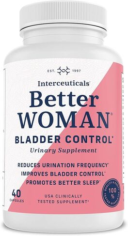 مكمل التحكم في المثانة من BetterWOMAN للنساء - يساعد على تقليل رحلات الحمام - النوم بشكل أفضل في الليل - تقليل الإلحاح والتسرب العرضي * - مستحضرات التدخل (زجاجة واحدة) in Kuwait
