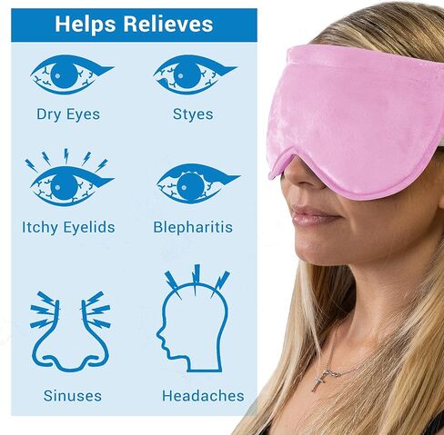 Zomaple Heated Eye Mask for Dry Eyes, Reusable Dry Eye Mask with Moist Heat Warming Compress, Soothing Eye Warm Compress for Dry Eyes Relief - Microwavable Eye mask for Dry Eyes, Stye and Blepharitis in Kuwait