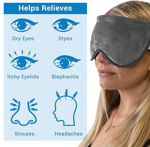 Zomaple Heated Eye Mask for Dry Eyes, Reusable Dry Eye Mask with Moist Heat Warming Compress, Soothing Eye Warm Compress for Dry Eyes Relief - Microwavable Eye mask for Dry Eyes, Stye and Blepharitis in Saudi Arabia