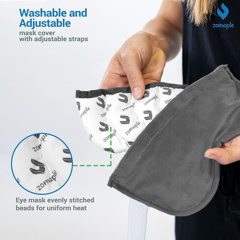 Zomaple Heated Eye Mask for Dry Eyes, Reusable Dry Eye Mask with Moist Heat Warming Compress, Soothing Eye Warm Compress for Dry Eyes Relief - Microwavable Eye mask for Dry Eyes, Stye and Blepharitis in Saudi Arabia