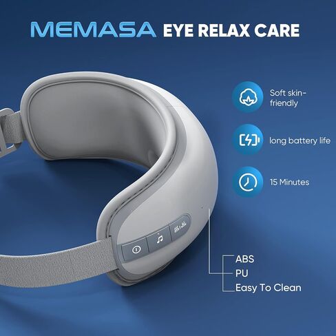 MEMASA Eye Massager, Gifts for Women, Bluetooth Music, Heated and Compression Eye Massage Mask for Relax Eye Strain, Dry Eyes and Improve Sleep, Ideal Gifts for Women/Men in Saudi Arabia