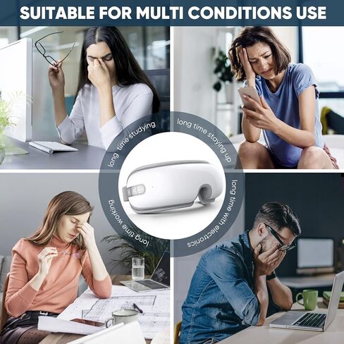 MEMASA Eye Massager, Gifts for Women, Bluetooth Music, Heated and Compression Eye Massage Mask for Relax Eye Strain, Dry Eyes and Improve Sleep, Ideal Gifts for Women/Men in Saudi Arabia